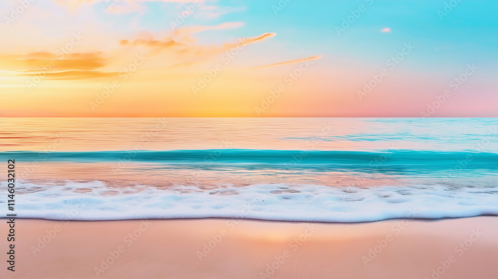 A tranquil seascape with pastel skies and soft foam on the water , imagine oil painting, impressionist style, landscape, golden hour A tranquil seascape with pastel skies and soft foam on the water , imagine oil painting, impressionist style, landscape, golden hour