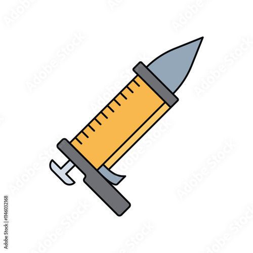 caulk gun lineal color line icon with white background vector stock illustration