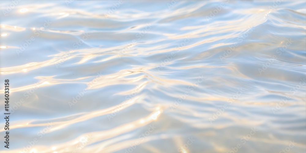 Serene Luminous Water Surface with Soft Ripples and Shimmering Light Reflections