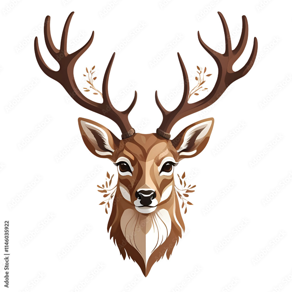 Fototapeta premium Deer Head Illustration, vector illustration