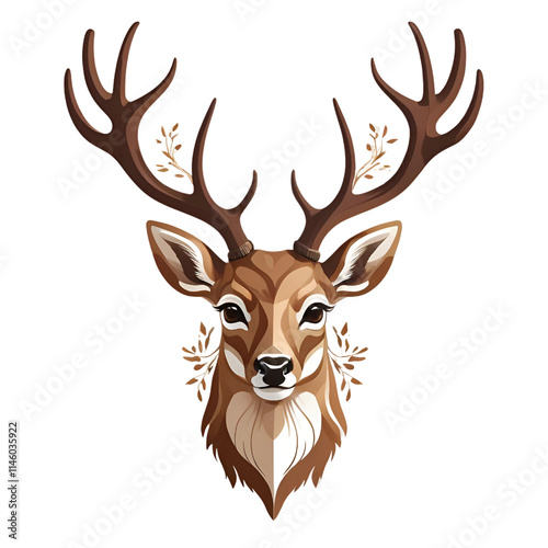 Deer Head Illustration, vector illustration