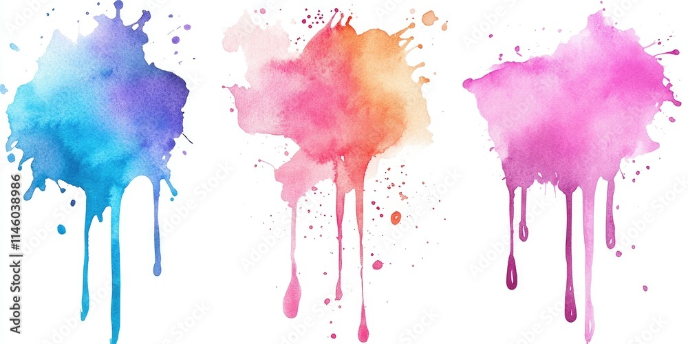 Fototapeta premium Vibrant Ink Splatters