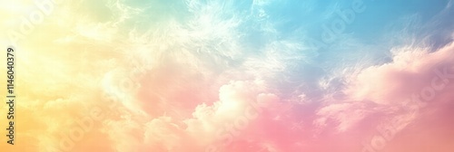 Soft Pastel Sky Background with Gentle Clouds for Tranquil and Calming Visuals, Perfect for Artistic and Creative Projects