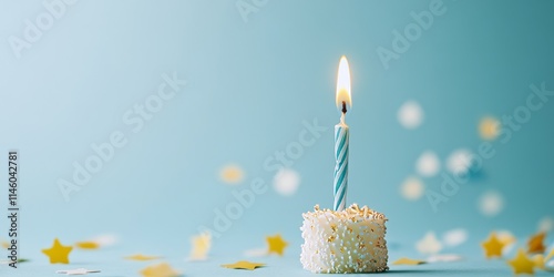 Wallpaper Mural The first birthday candle is set against a soft pastel blue backdrop, creating a bright and cheerful atmosphere for celebrating this special occasion. Torontodigital.ca