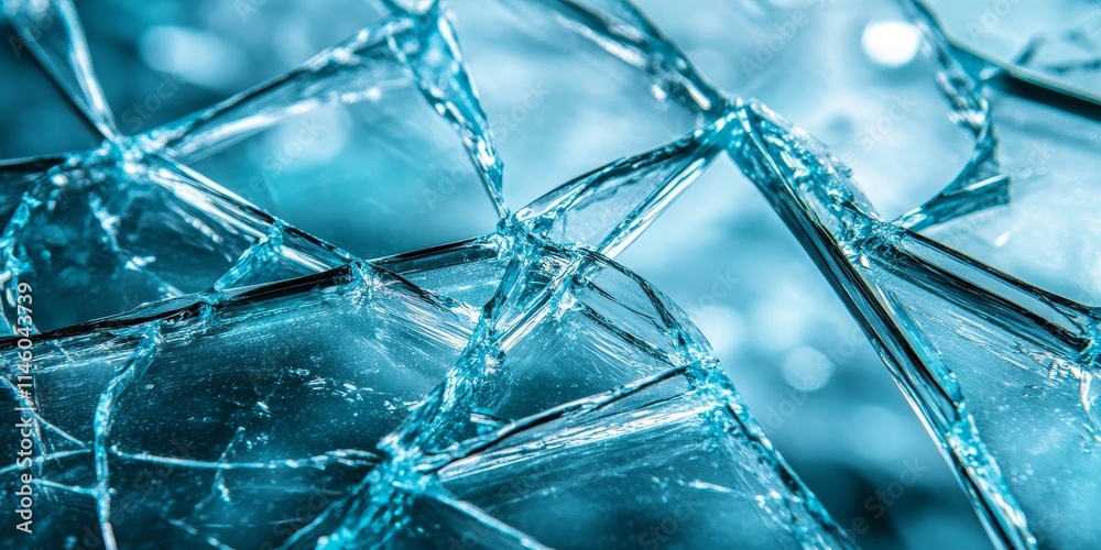 A close up view showcasing broken pieces of tempered glass, highlighting the unique textures and patterns found in shattered tempered glass, perfect for illustrating the characteristics of tempered A close up view showcasing broken pieces of tempered glass, highlighting the unique textures and patterns found in shattered tempered glass, perfect for illustrating the characteristics of tempered