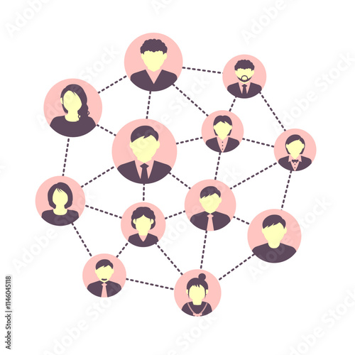 Vector illustration of people relationships and connections