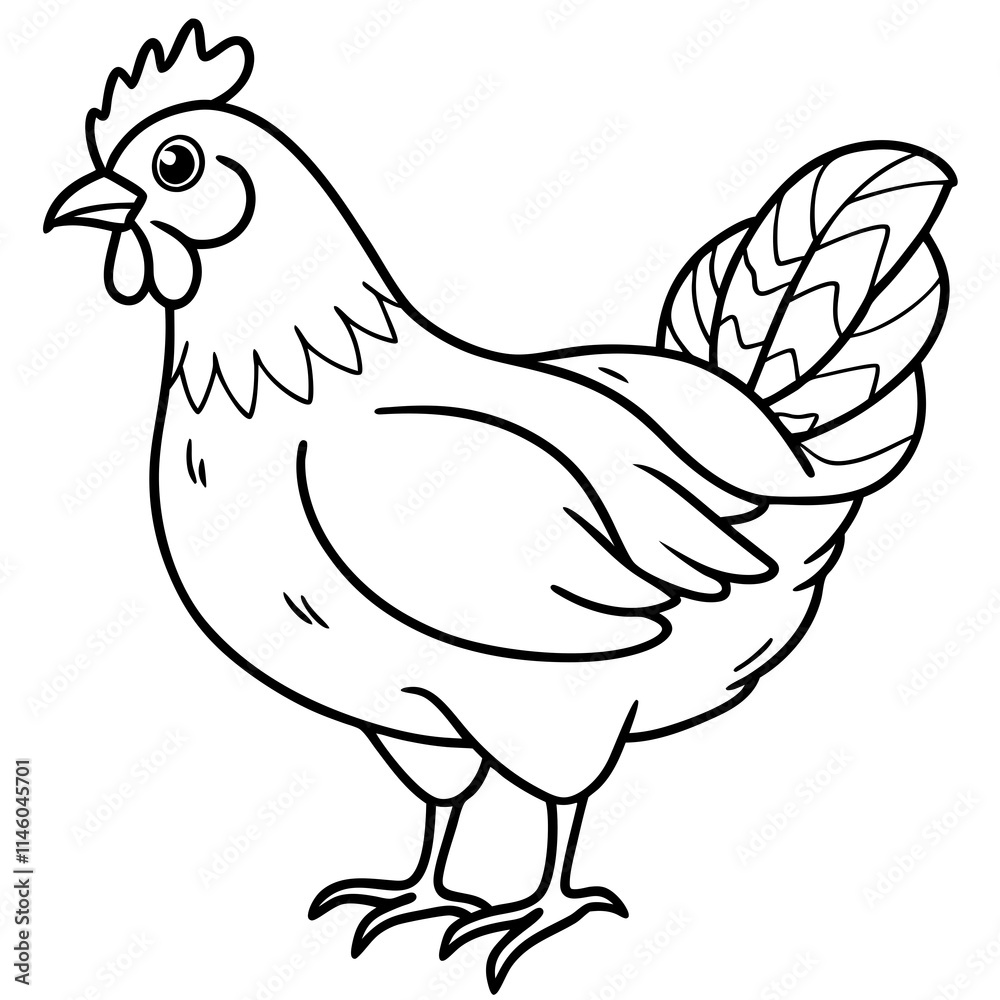 Cute Chicken Silhouette line art black vector illustration
Cute Chicken Silhouette line art black vector illustration