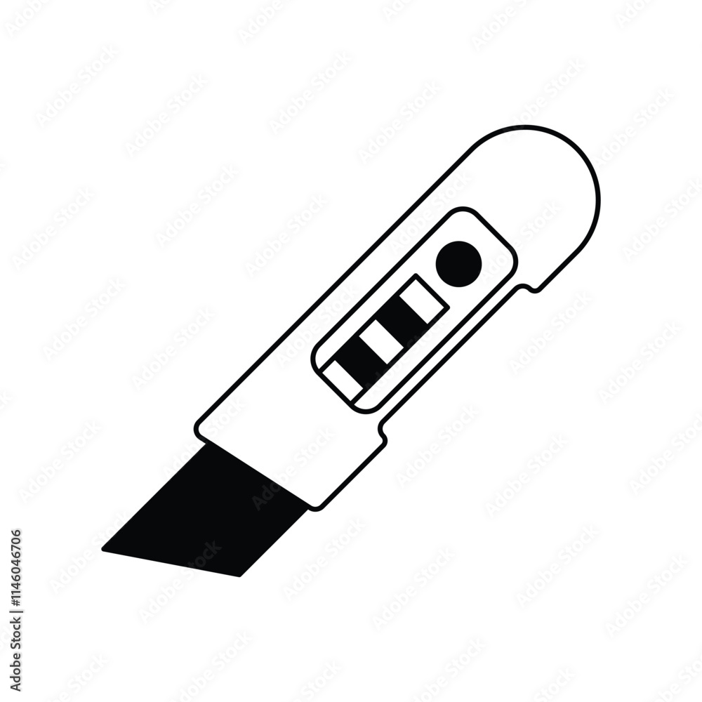 knife cutter glyph icon with white background vector stock illustration knife cutter glyph icon with white background vector stock illustration