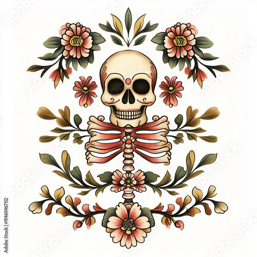 Mayan Tribal tattoo flash illustration