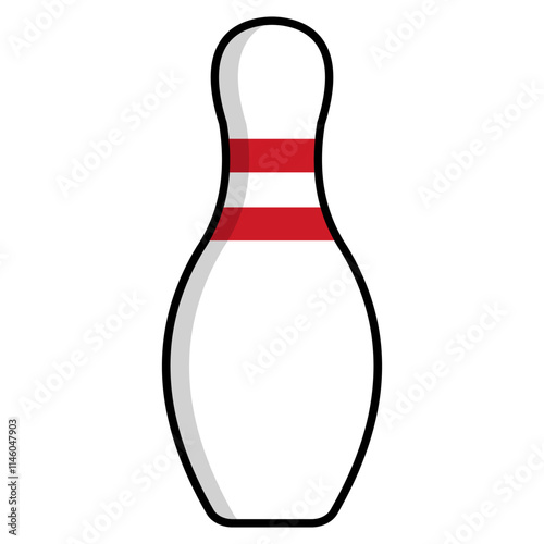 Cartoon bowling pin, game recreation fun bowling