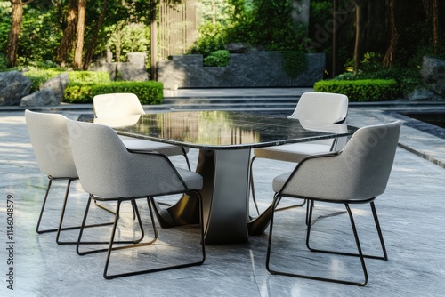 Wallpaper Mural Elegant Outdoor Dining Table Ideal for Family Gatherings and Dinner Parties in a Beautiful Garden Setting Torontodigital.ca