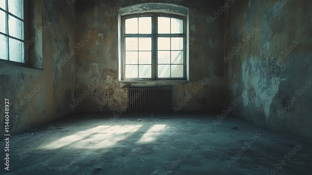 Desolate Room Photo: Sunlight Streams Through Decaying Walls. AI Generated Desolate Room Photo: Sunlight Streams Through Decaying Walls. AI Generated