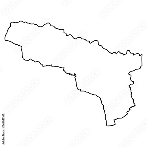 Outline map of Abkhazia, geographical border of Abkhazia map shape