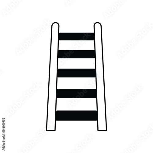 ladder glyph icon with white background vector stock illustration