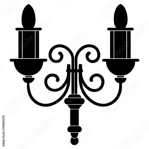  Antique style wall sconces vector illustration

