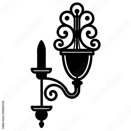 Antique style wall sconces vector illustration