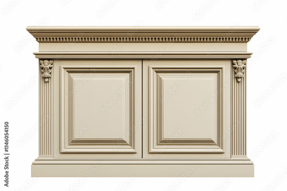 Beige Classic 3D Cabinet Illustration Beige Classic 3D Cabinet Illustration
