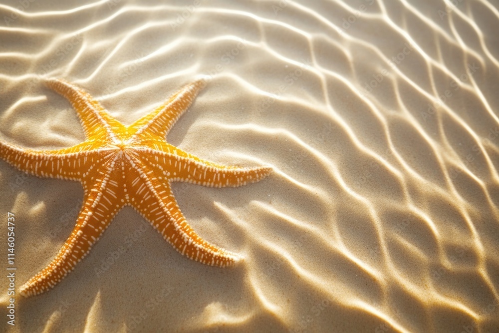 A starfish lying on the sand, possibly injured or stranded A starfish lying on the sand, possibly injured or stranded