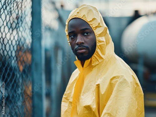 Dramatic Yellow Raincoat