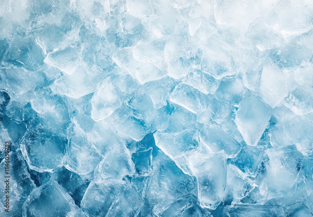 Close-Up View of Shimmering Ice Cubes on a Bright Blue Background Highlighting Texture, Shape, and Transparency for Culinary or Beverage Use Close-Up View of Shimmering Ice Cubes on a Bright Blue Background Highlighting Texture, Shape, and Transparency for Culinary or Beverage Use