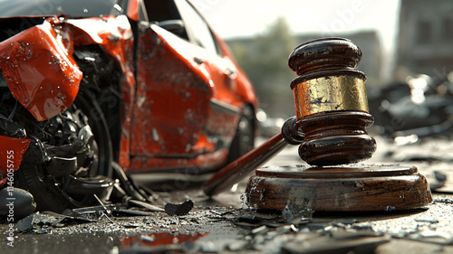 Car Crash Accident Lawsuit Gavel Justice
