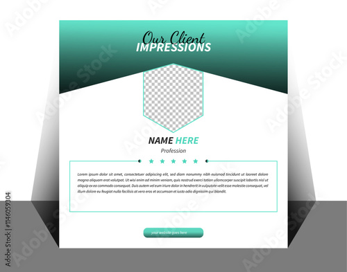 Client feedback review or client testimonial design, client testimonial comment or quote square design.