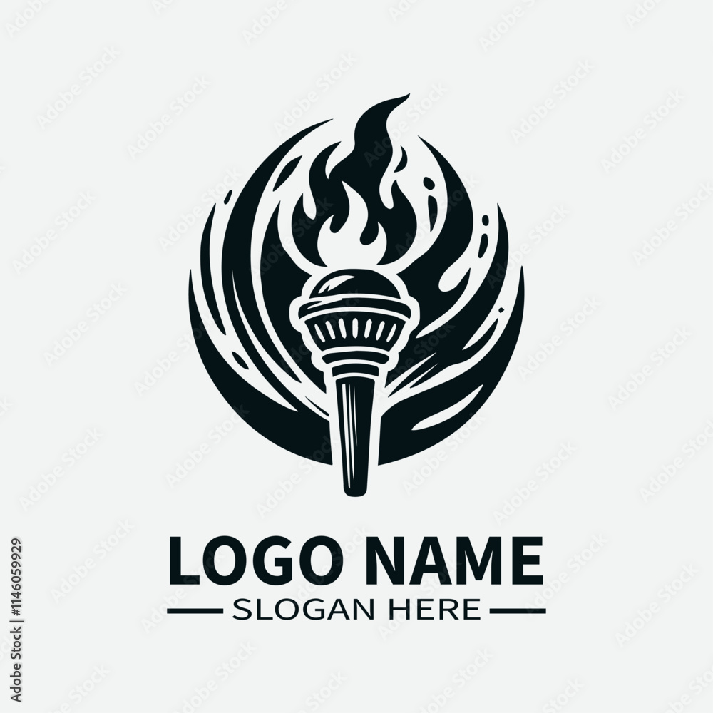 Fire Flame Burning Torch Logo Fire Flame Burning Torch Logo