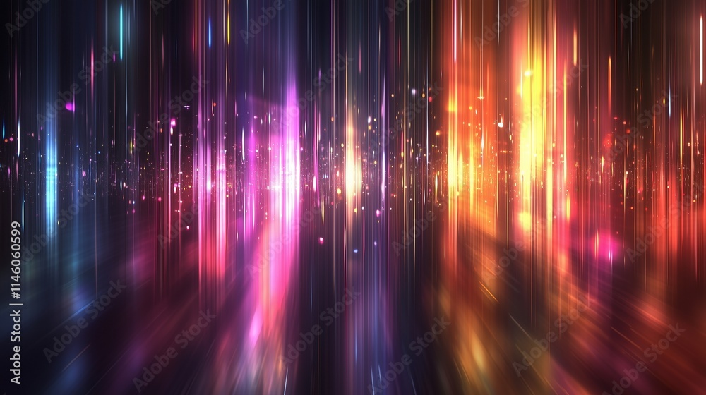 Vibrant, blurred concert lights create an abstract, colorful atmosphere. Vibrant, blurred concert lights create an abstract, colorful atmosphere.