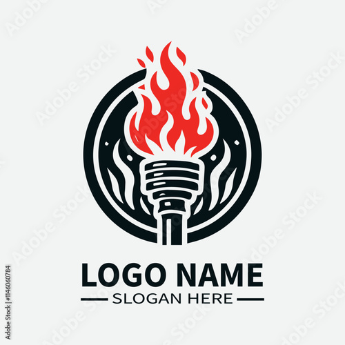Fire Flame Burning Torch Logo