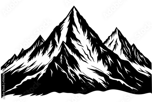 Winter Mountain Silhouette Design.