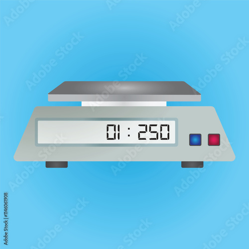 Digital weighing scale on a Blue background - Vector File