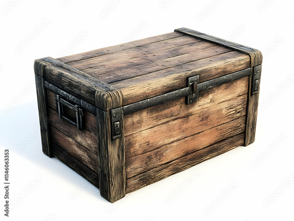 3D Render Wooden Chest Illustration 3D Render Wooden Chest Illustration