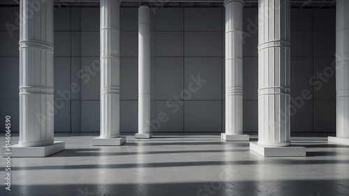 Modern Minimalist Architecture: A Study in White Columns and Grey Walls