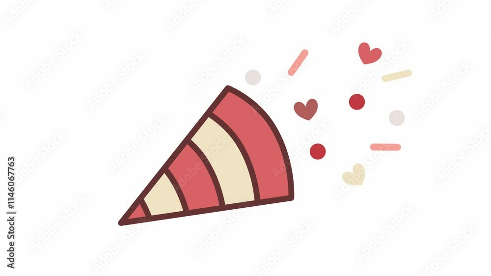 Confetti with heart decoration, suitable for couple and valentine, animated footage looping in flat design style and white background Confetti with heart decoration, suitable for couple and valentine, animated footage looping in flat design style and white background