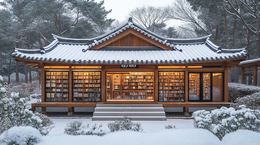 A bookstore in traditional Korean A bookstore in traditional Korean