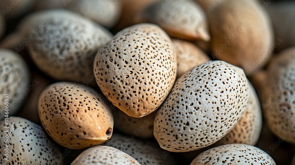Close-up Photo: Beautifully Textured Almonds. AI Generated