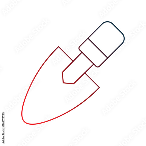 trowel outline gradient icon with white background vector stock illustration
