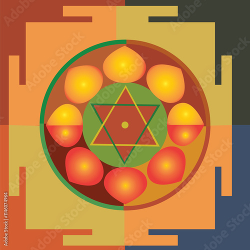 Colourful powerful Yantra