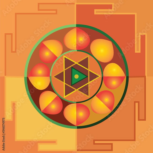 Colourful powerful Yantra