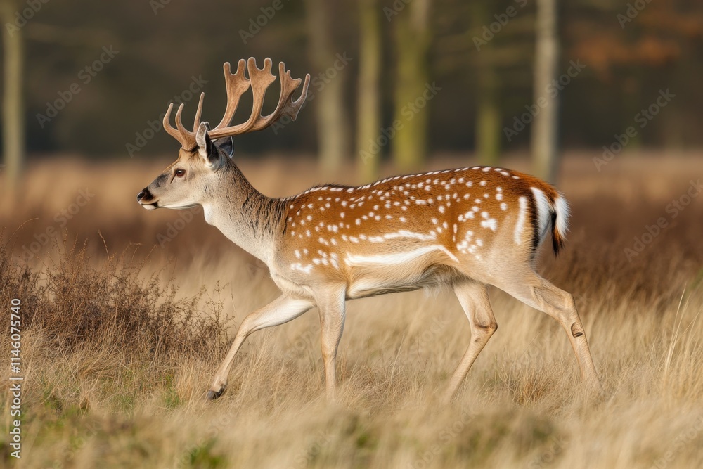 Obraz premium White-tailed Doe Deer In Urban Area In Wisconsin In Summer. Beautiful simple AI generated image