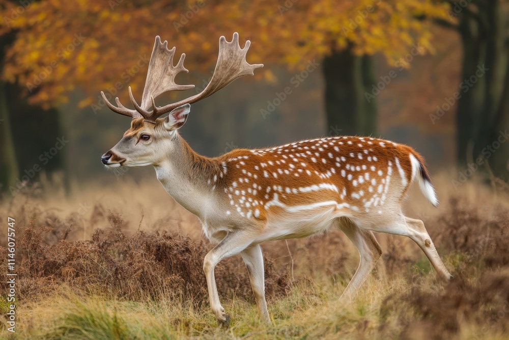 A lone deer grazes in a sun-drenched forest clearing.. Beautiful simple AI generated image A lone deer grazes in a sun-drenched forest clearing.. Beautiful simple AI generated image