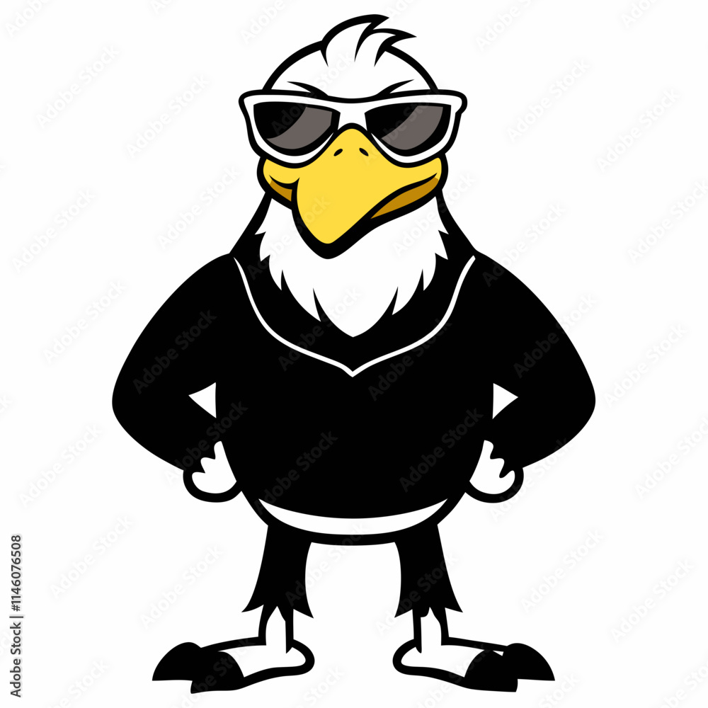 Cheerful Cartoon Bald Eagle Mascot Giving Thumbs Up - Fun Character Illustration Cheerful Cartoon Bald Eagle Mascot Giving Thumbs Up - Fun Character Illustration