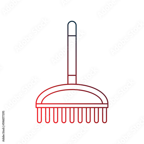 rake outline gradient icon with white background vector stock illustration