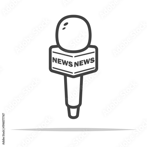 News reporter microphone icon transparent vector isolated