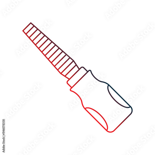 chisel outline gradient icon with white background vector stock illustration