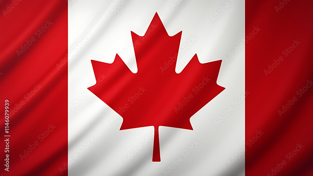 Canada Flag with Bold Red Maple Leaf - Symbol of Natural Beauty Canada Flag with Bold Red Maple Leaf - Symbol of Natural Beauty