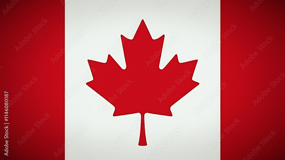 Canada Flag with Bold Red Maple Leaf - Symbol of Natural Beauty Canada Flag with Bold Red Maple Leaf - Symbol of Natural Beauty