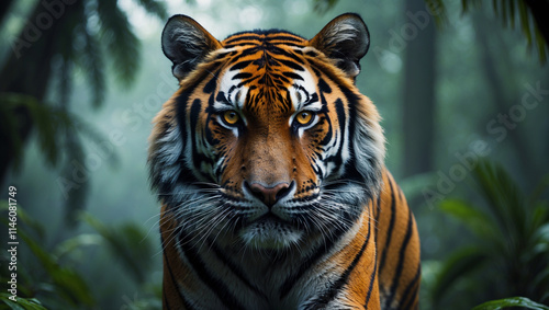 Explore stunning tiger images: majestic wild tigers, Bengal tigers, and fierce tiger portraits. Perfect for presentations, creative designs, and wildlife projects. photo