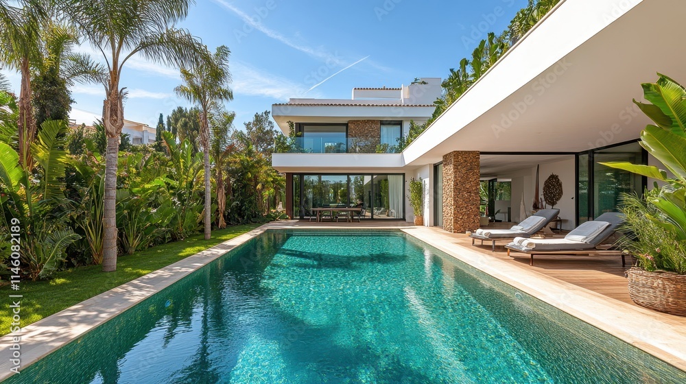 Fototapeta premium Contemporary villa with a private pool.