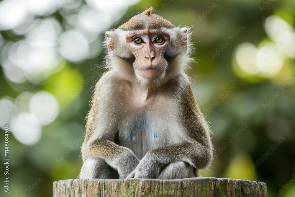 Obraz premium Japan, Yamanouchi, Jigokudani Monkey Park, red-faced macaque with young animal. Beautiful simple AI generated image